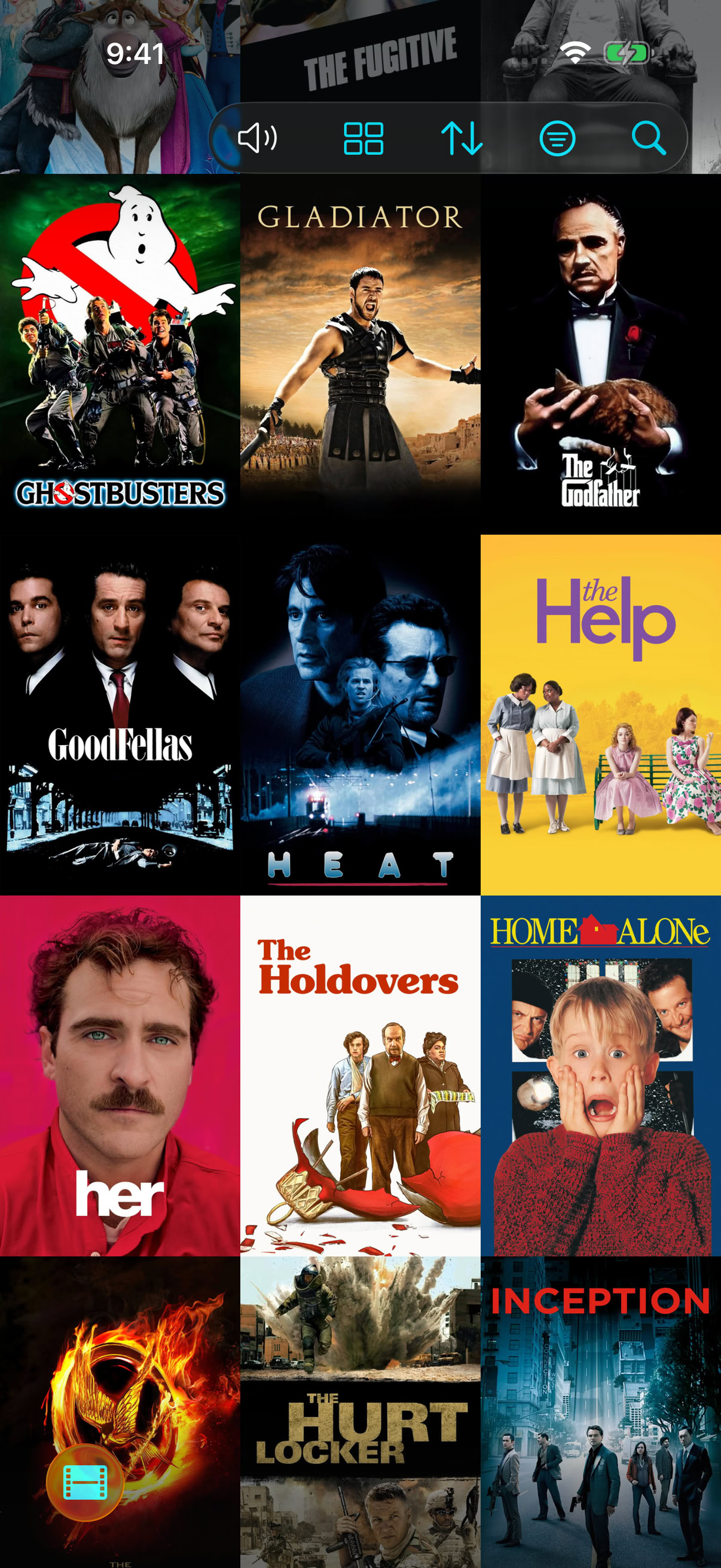 Movie collection in Pixel Brite for iPhone