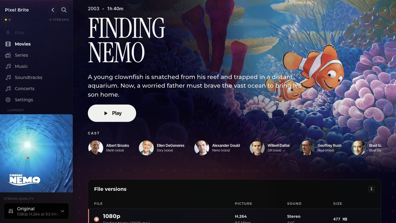 Finding Nemo in Pixel Brite, ready to watch