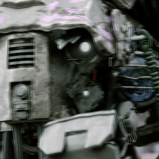 A robot’s moving outline with combed edges from interlaced fields